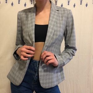 SHOP CLOSING Ann Taylor Grey Plaid Blazer